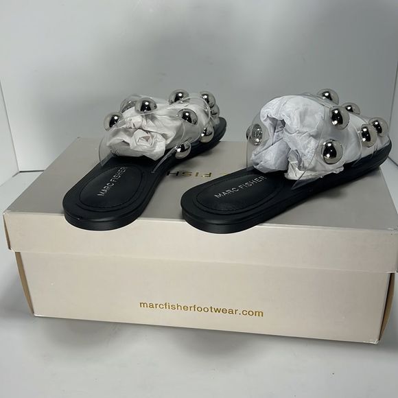 Marc Fisher Bryte 2 Clear Flat Slides size 7M - Picture 4 of 6